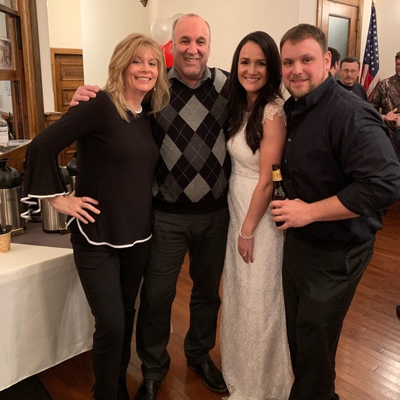 White long open back lace dress - Picture 4 of 5